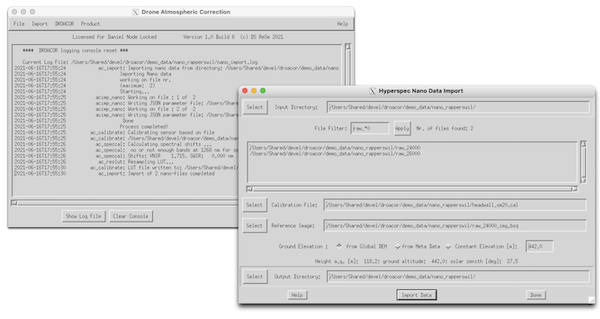 Hyperspectral Import Screenshot